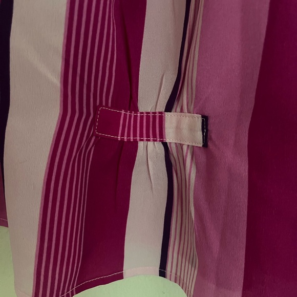 THML Blouse Women’s Sz M Davis Striped Pink/Purple Feminine Chic Summer NWT - Picture 4 of 10
